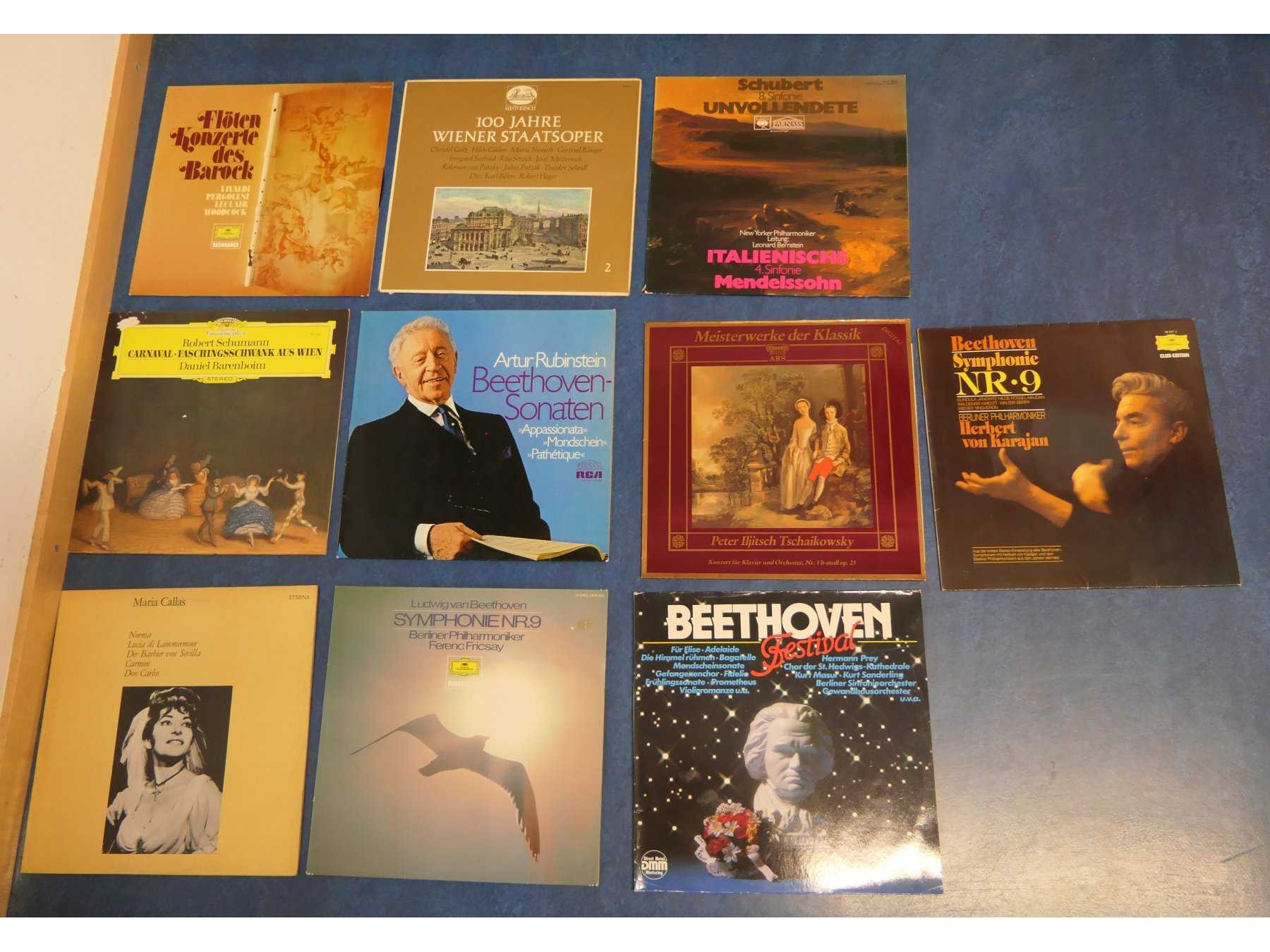 Ansicht Vorderseite aller 10 Schallplatten