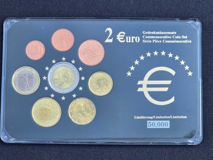 Gedenkmünzensatz Italien mit 2-Euro Münze Skifahrer