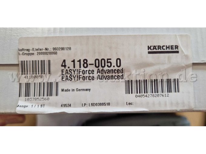 Typenschild Verpackung Hochdruckpistole