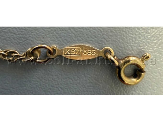 1 Konvolut aus 2 Goldketten und 2 Goldanhängern in 585'er Gold – foto 5 – kavel bij Zoll-Auktion, Hannover