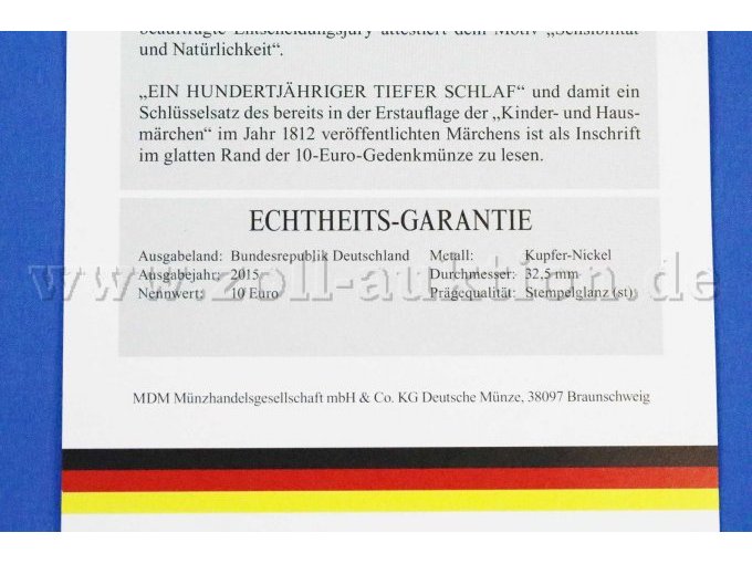 Echtheitsnachweis Münze Dornröschen