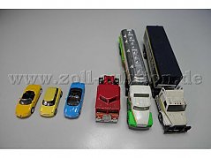 Konvolut aus 6 Modellautos verschiedener Hersteller Gesamtansicht