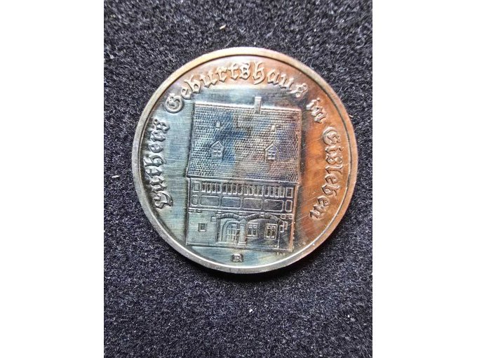 Rückseite 5 Mark der DDR "Luthers Geburtshaus in Eisleben"