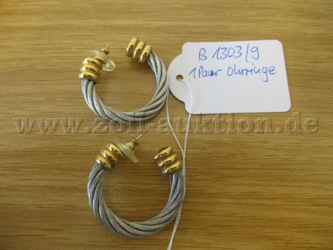 1 Paar Ohrringe, Stahl vergoldet