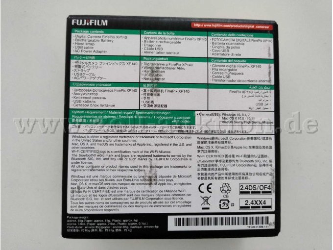 Karton, FUJIFILM FINEPIX XP140