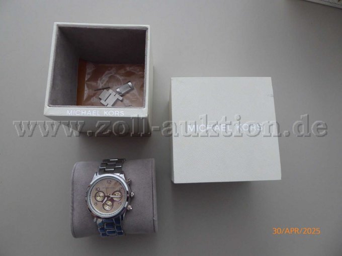 Pos. 1 - Damenarmbanduhr Stahl Chrono Simili Michael Kors