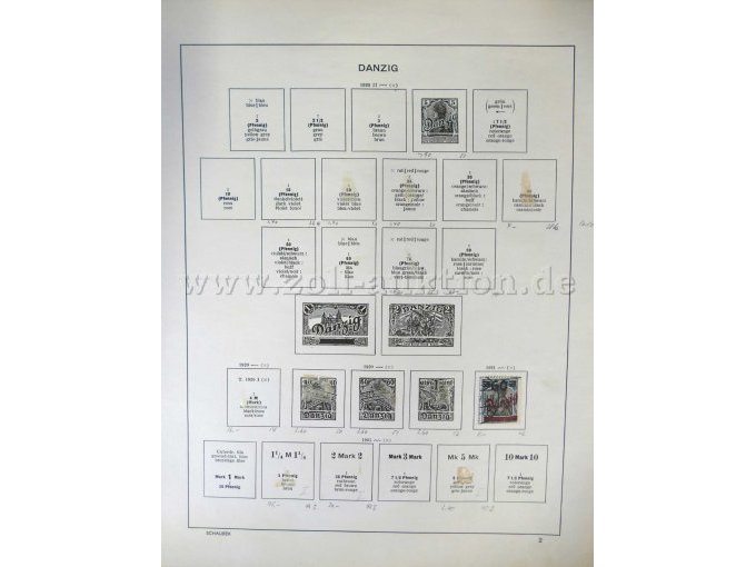 Teilansicht Seite aus Schaubek-Album, hier- Danzig