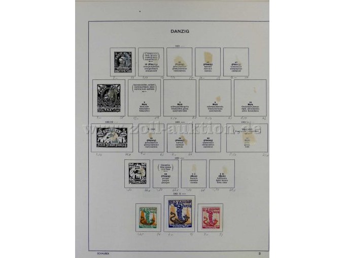 Teilansicht Seite aus Schaubek-Album, hier- Danzig