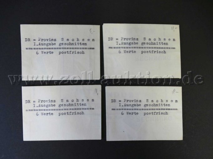 Ansicht 4 Tütchen mit je 6 Werten Provinz Sachsen