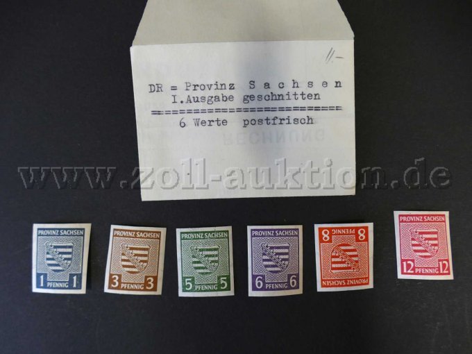 Tütchen mit 6 Werten Provinz Sachsen