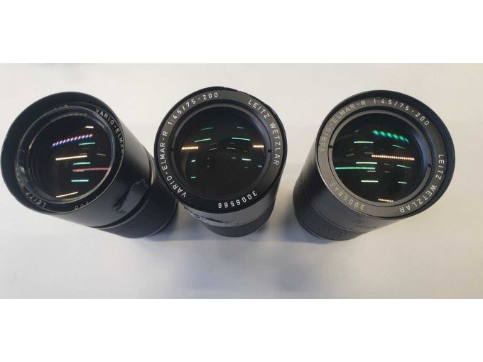 3 x Objektiv Leitz Vario Elmar-R mit Beschädigungen (Dellen)