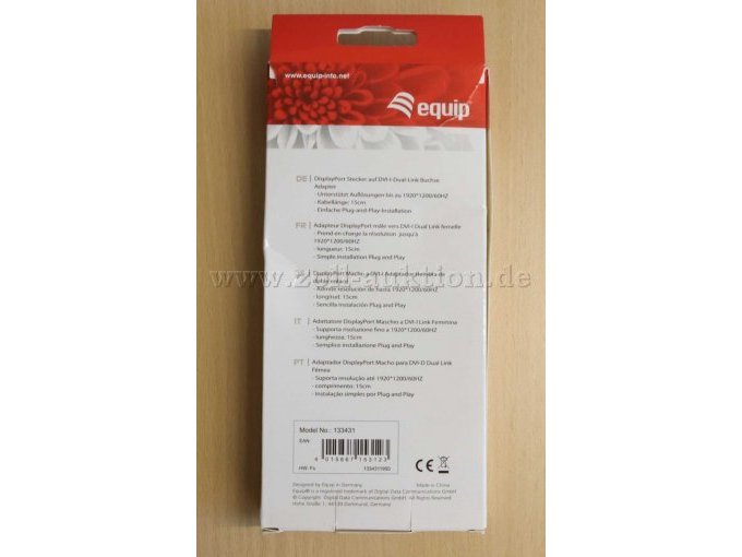 DisplayPort in Originalverpackung (Rückansicht)