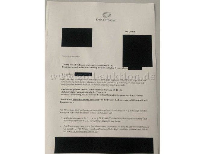 Betriebserlaubnis erloschen