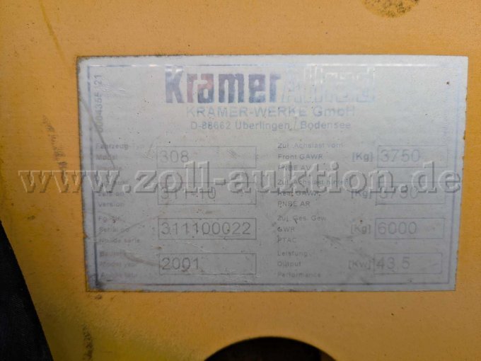 Typenschild Radlader