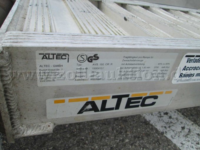 Kress Tieflader: Typenschild Verladeschienen