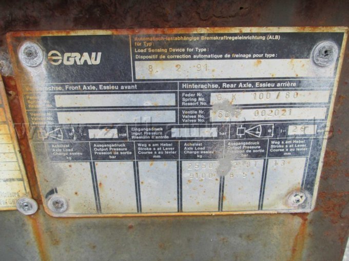 Kress Tieflader: Typenschild