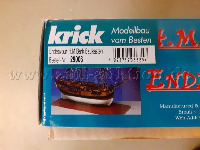Endeavour H.M.Bark Baukasten, Strichcode