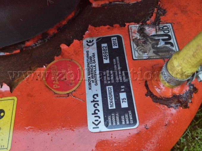 Mähwerk Typenschild