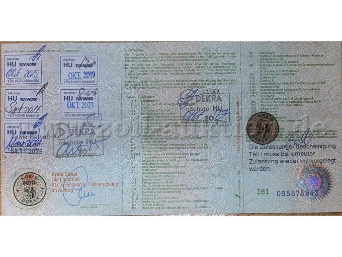 Kubota STC32 mit Strauchstreuer und Wiedemann Combi Bürste, KFZ-Schein hintere Ansicht