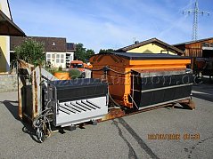 1 Kugelmann Lkw Salzstreuautomat, gebraucht, modifiziert: Ansicht von links vorne