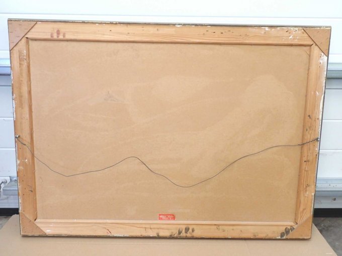 Blick auf die Rückseite, mit Drahtaufhänger