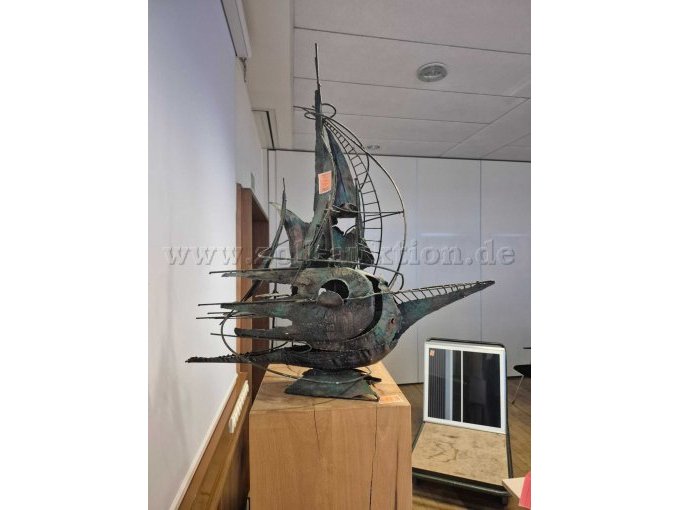 1 koperen sculptuur "Schip", replica van "Veliero Futurista" van A. Di Giovanni – foto 7 – kavel bij Zoll-Auktion, Hagen