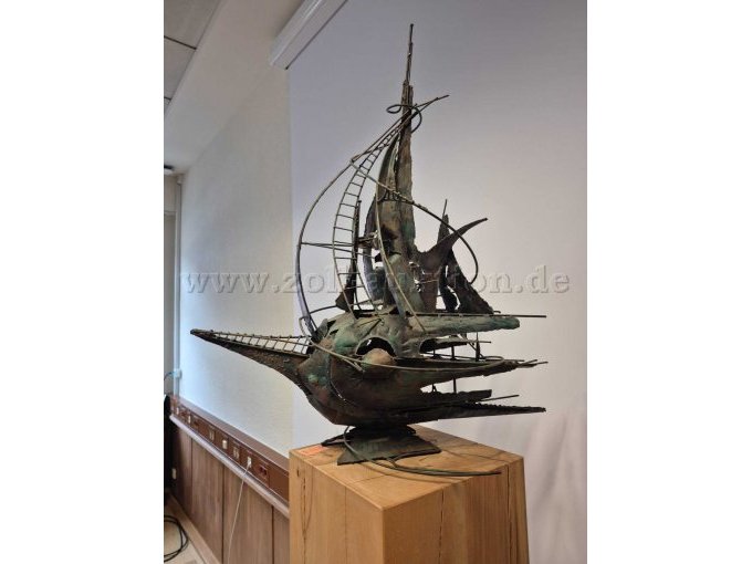 1 koperen sculptuur "Schip", replica van "Veliero Futurista" van A. Di Giovanni – foto 5 – kavel bij Zoll-Auktion, Hagen