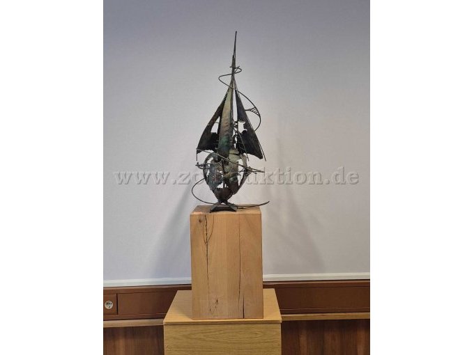 1 koperen sculptuur "Schip", replica van "Veliero Futurista" van A. Di Giovanni – foto 2 – kavel bij Zoll-Auktion, Hagen