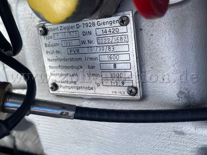 Typenschild Frontpumpe