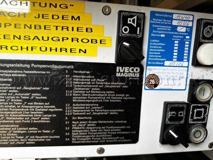 Pumpenhinweis und Schalter