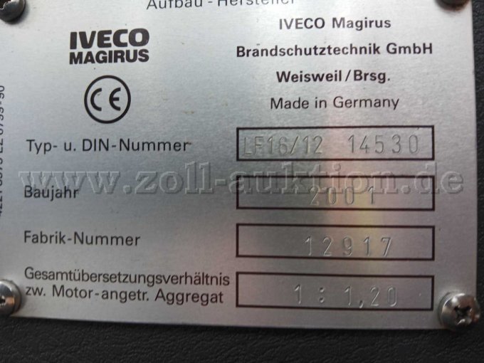 Typenschild Iveco