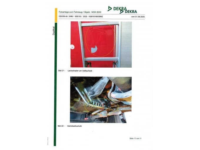 Lackschaden hinten links, Ölverlust Getriebe