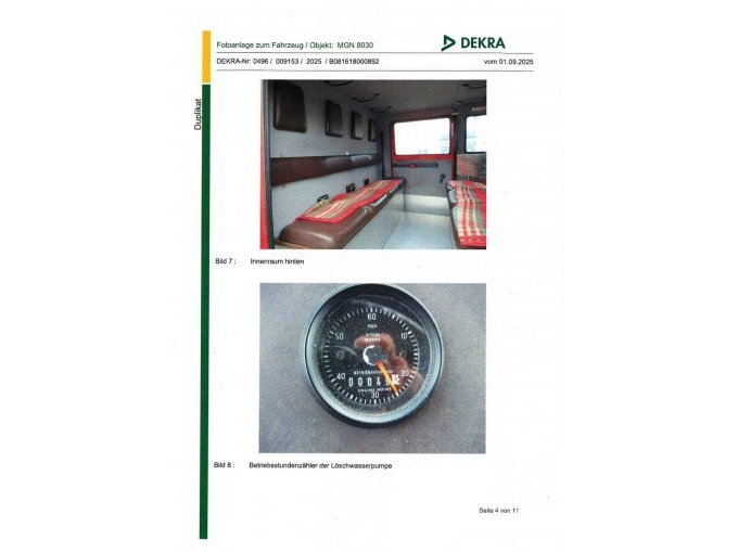Innenraum hinten von rechts, Betreibstundenzähler der Löschwasserpumpe