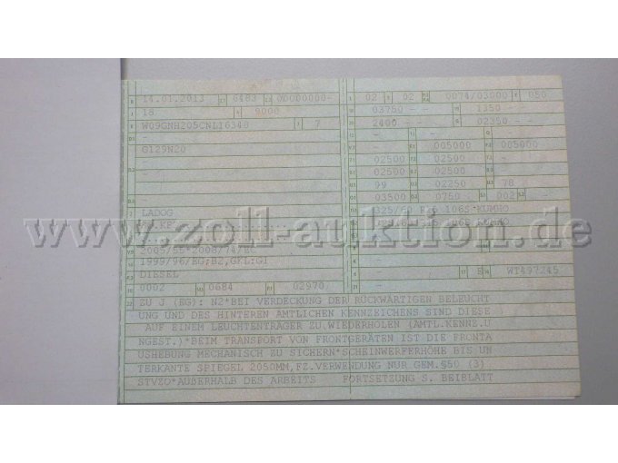 Zulassunsbescheinigung Teil 1