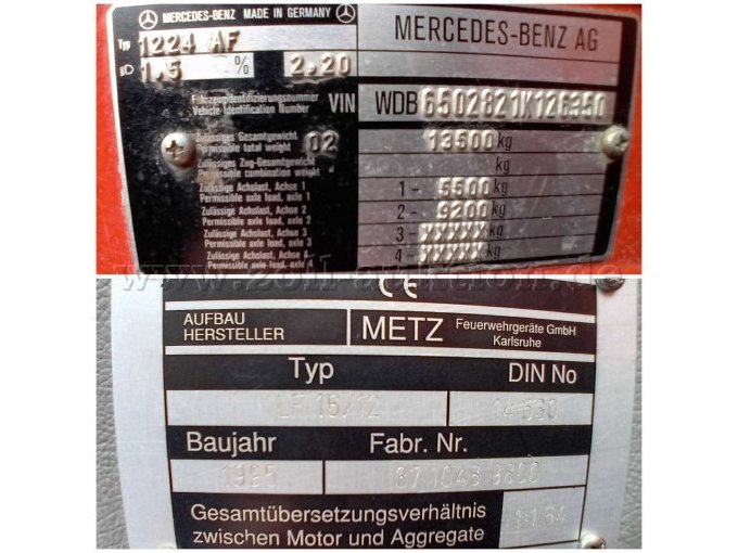 Typenschilder Fahrzeug und Aufbau