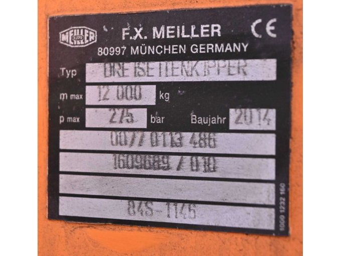 Typenschild Dreiseitenkipper