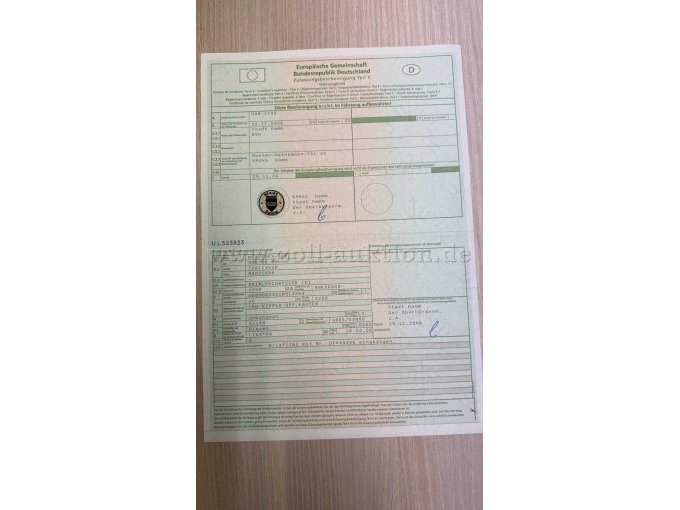 Zulassungsbescheinigung Teil II