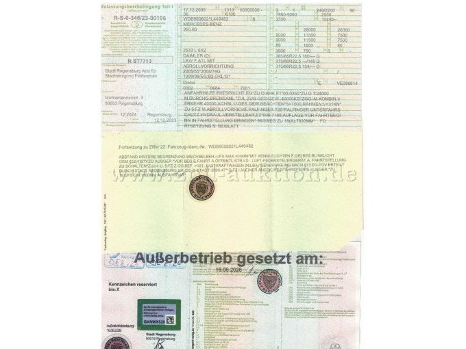Zulassungsbescheinigung