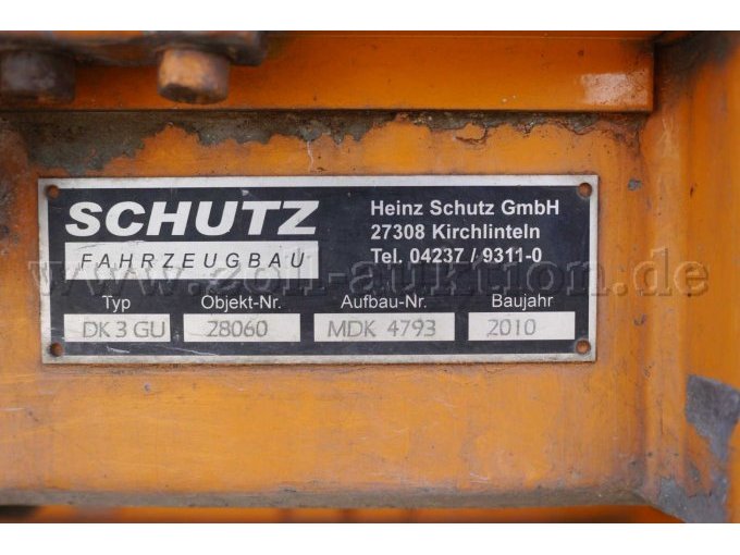 Typenschild Aufbau Kipper