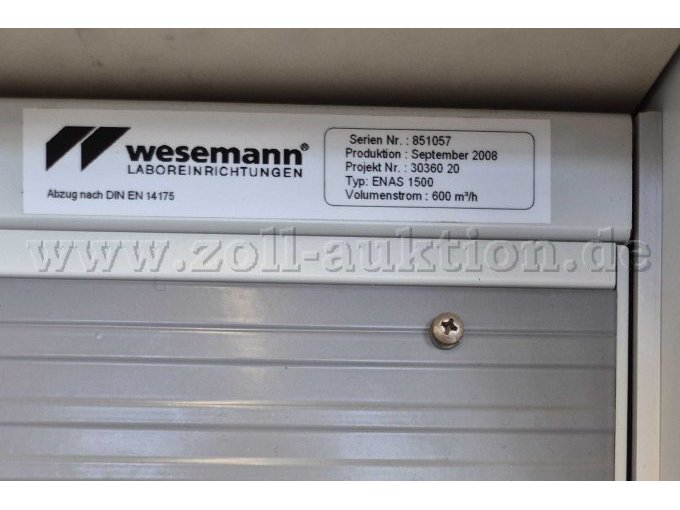 1 Laborabzug Wesemann ENAS 1500 – foto 4 – kavel bij Zoll-Auktion, Koblenz