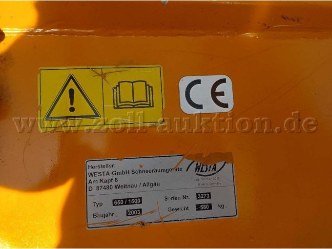 Typenschild Schneefräse
