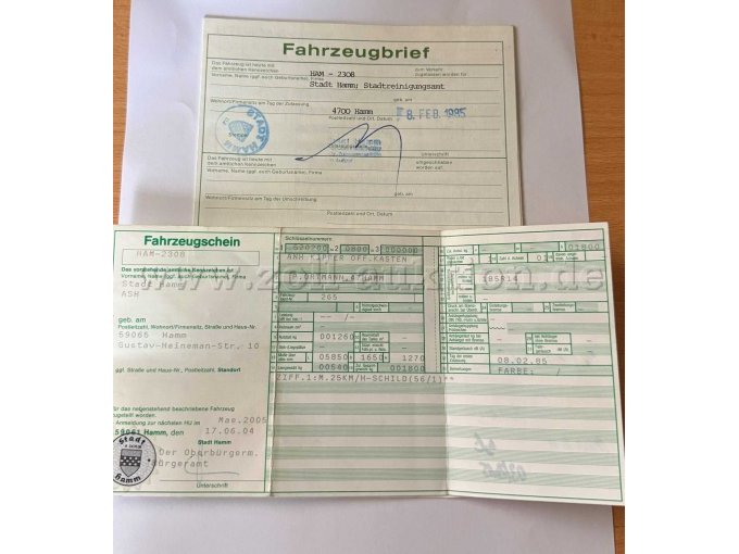 Zulassungbescheinigung