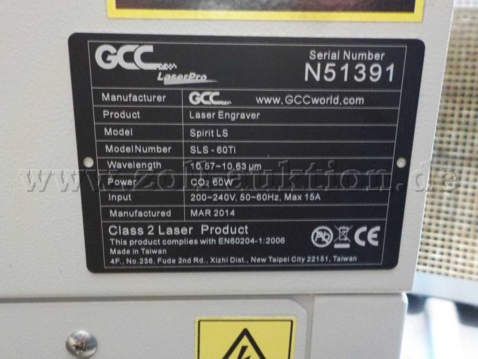 1 lasergraveermachine GCC Laser Pro Spirit LS met afzuigsysteem van Buth Graviersysteme – foto 5 – kavel bij Zoll-Auktion, Nürnberg