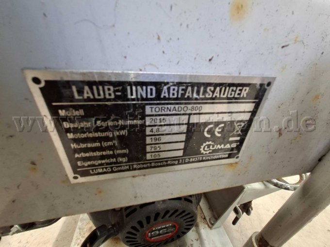 1 blad- en afvalzuiger met versnipperfunctie, Lumag, Tornardo 800 – foto 9 – kavel bij Zoll-Auktion, Holzminden