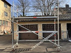 Baugerüst aufgebaut