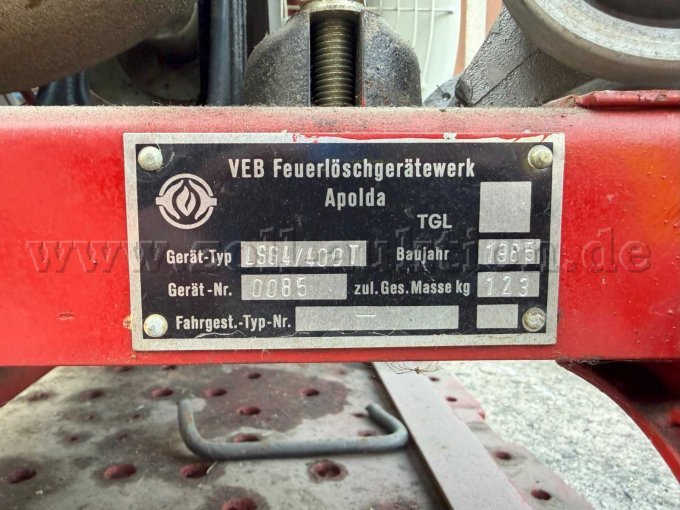 1 Leichtschaumgenerator / LSG 4/400 T VEB Feuerlöschgerätewerk Apolda – foto 6 – kavel bij Zoll-Auktion, Großräschen
