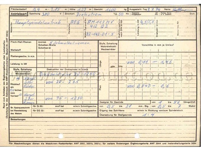 Maschinenkarte Teil 2