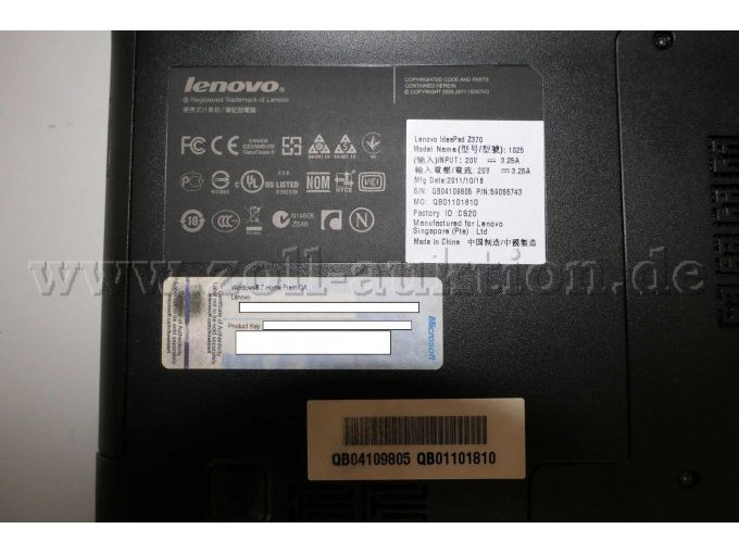 Detailaufnahme des Typenschild