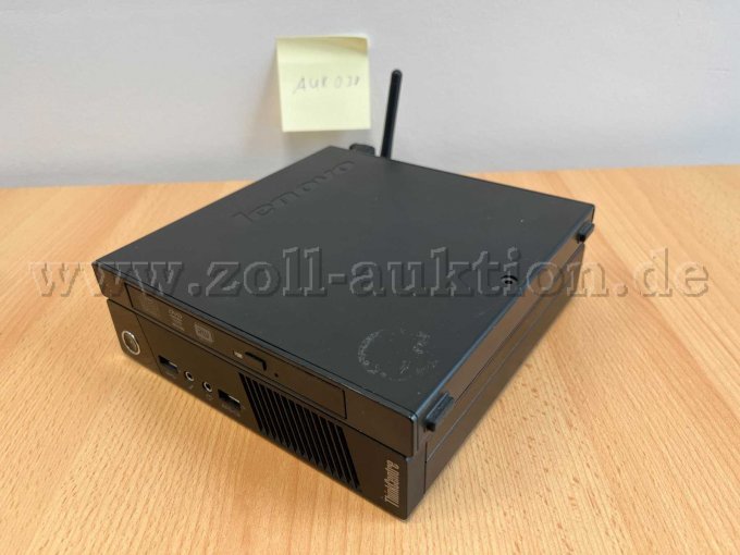 Lenovo ThinkCentre M93 mit Antenne und Lenovo ThinkPad DVD Brenner
Vorderseite