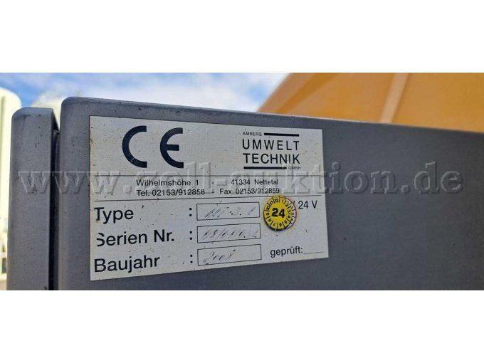 Typenschild Schutzbelüftungsanalge UT 3.1